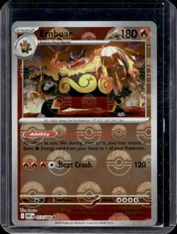 2025 Pokemon White Flare Emboar Reverse Holo Poke Ball Rare #013/086 - Image 1