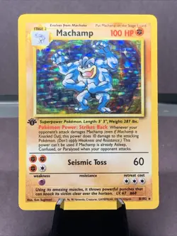 Pokemon TCG Machamp Holo 1st Edition Base Set #8/102 Holo Rare VTG WOTC LP/MP - Image 1