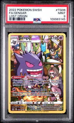 PSA 9 GENGAR LOST ORIGIN 2022 POKEMON SWORD & SHIELD TG06 FULL ART - Image 1