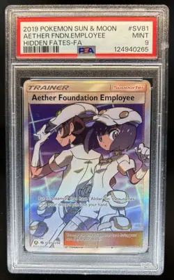 2019 Pokemon SM Hidden Fates Aether Foundation Employee #SV81/SV94 PSA 9 - Image 1