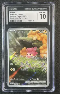 PAWMI CGC 10 2024 POKEMON PALDEAN FATES #226/091 ILLUSTRATION RARE HOLO 1140 - Image 1