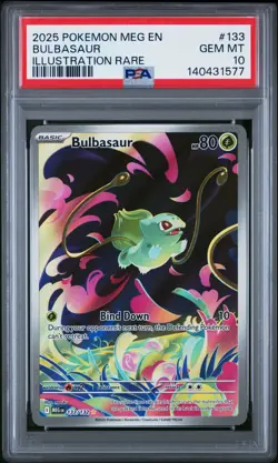 2025 Pokemon MEG En Mega Bulbasaur Illustration Rare #133 PSA 10 Gem Mint - Image 1
