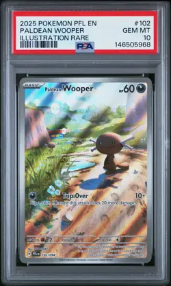 2025 POKEMON PHANTASMAL FLAMES ILLUSTRATION RARE #102 PALDEAN WOOPER PSA 10 - Image 1