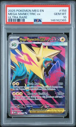 2025 POKEMON MEG EN-MEGA EVOLUTION ULTRA RARE #158 MEGA MANECTRIC EX PSA 10 - Image 1