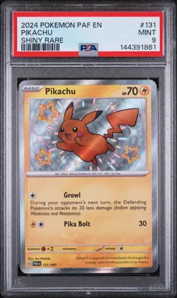 2024 POKEMON PAF EN-PALDEAN FATES SHINY RARE #131 PIKACHU PSA 9 - Image 1
