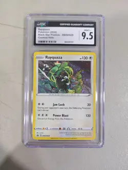 Pokemon Black Star Promo Rayquaza SWSH029 Cosmos Holo Graded CGC 9.5 - Image 1