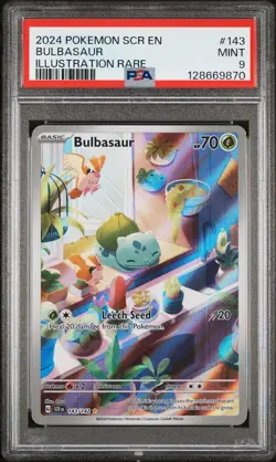2024 POKEMON SCR EN-STELLAR CROWN ILLUSTRATION RARE #143 BULBASAUR PSA 9 - Image 1