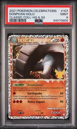 2021 Pokemon Celebrations Classic DONPHAN #107 Holo PSA 9 MINT - Image 1