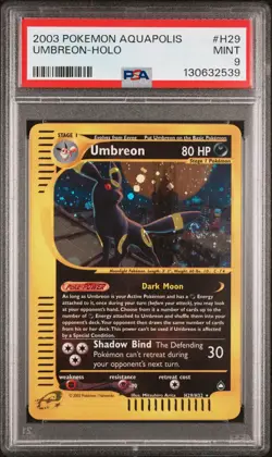2003 POKEMON AQUAPOLIS #H29 UMBREON-HOLO PSA 9 - Image 1