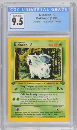 Pokemon 1999 Nidoran Jungle - 1st Ed. #57 CGC 9.5 - CGC 10 Now - Image 1