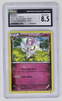 Sylveon (xy04) CGC 8.5 NM/M (2013) Pokemon Black Holo Promo Sylveon Collection - Image 1
