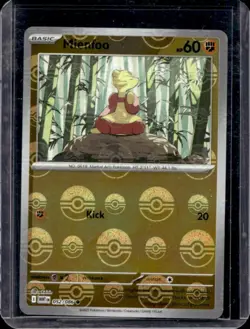 2025 Pokemon White Flare Mienfoo Reverse Holo Poke Ball Common #052/086 - Image 1