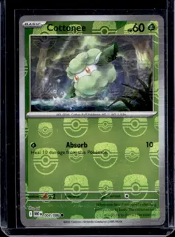 2025 Pokemon White Flare Cottonee Reverse Holo Master Ball Common #004/086 - Image 1
