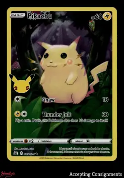 2021 Pokemon Celebrations #005 Pikachu HOLO RARE - Image 1