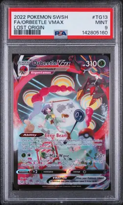 2022 POKEMON SWORD & SHIELD LOST ORIGIN #TG13 FULL ART/ORBEETLE VMAX PSA 9 - Image 1