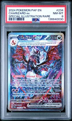 2024 POKEMON PALDEAN FATES SPECIAL ILLUSTRATION RARE #234 CHARIZARD EX PSA 8 - Image 1