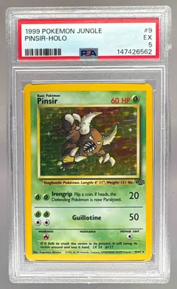 147426562 Pinsir 1999 Pokemon Jungle #9 Holo PSA 5 - Image 1