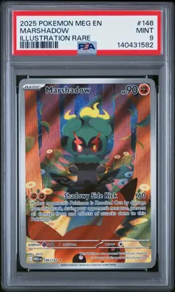 2025 Pokemon MEG En Mega Marshadow Illustration Rare #146 PSA 9 Mint - Image 1