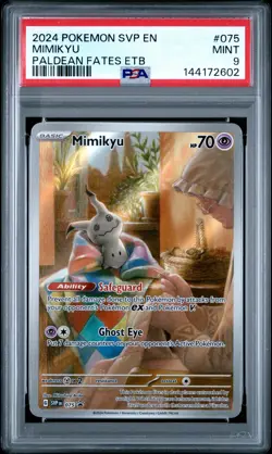 2024 POKEMON SVP PALDEAN FATES ELITE TRAINER BOX #075 MIMIKYU PSA 9 - Image 1