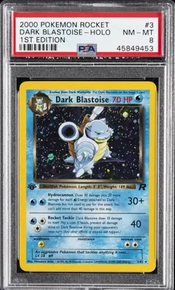 2000 POKEMON ROCKET 1ST EDITION #3 DARK BLASTOISE-HOLO PSA 8 - Image 1
