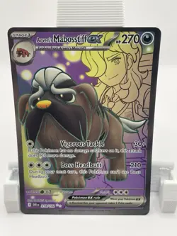 Pokemon Arven's Mabosstiff ex Ultra Rare 218/182 Destined Rivals Holo 2023 - Image 1