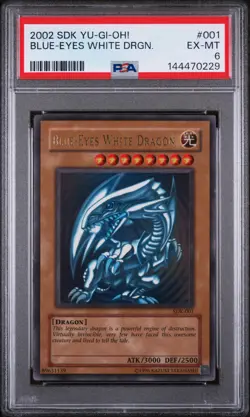 2002 YU-GI-OH! STARTER DECK: KAIBA #001 BLUE-EYES WHITE DRAGON PSA 6 - Image 1