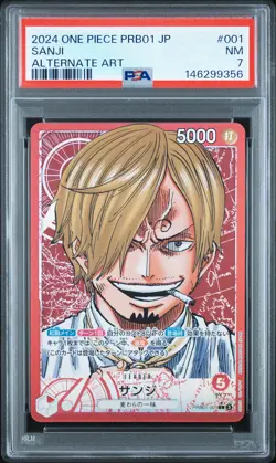 2024 ONE PIECE JAPANESE PRB01-PREMIUM BOOSTER ALTERNATE ART #001 SANJI PSA 7 - Image 1