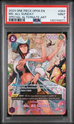 2024 ONE PIECE OP06-WINGS OF THE CAPTAIN SPECIAL ALT ART MS. ALL SUNDAY PSA 9 - Image 1
