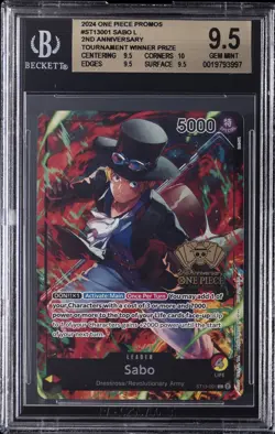 2024 ONE PIECE PROMOS 2ND ANNIV TOURNAMENT WINNER PRIZE #ST13001 SABO L BGS 9.5 - Image 1