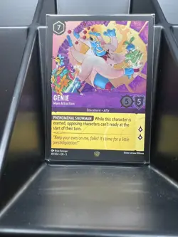 Disney Lorcana Shimmering Skies Genie Main Attraction 49/204 Legendary NM FOIL - Image 1