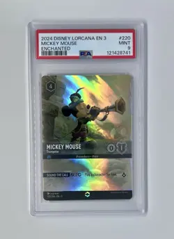 2024 Disney Lorcana EN 3 Mickey Mouse #220 Enchanted PSA 9 - Image 1