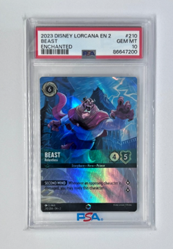 Disney Lorcana Beast Relentless 210/204 Enchanted Foil PSA 10 GEM MINT - Image 1