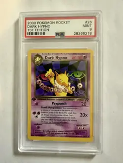 Pokemon TCG 2000 Team Rocket Dark Hypno 1st Edition Rare PSA 9 Card #26/82 - Image 1