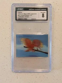 Fearow 1997 Pokemon JPN Meiji Milk Promo Cocoa Lenticular Card #01 - CGC 8 - Image 1