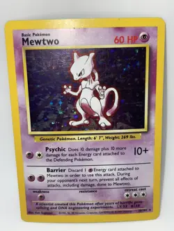Pokemon Cards Base Set Lot Of 2 Holographic Raichu And Mewtwo HP Vintage - Image 3