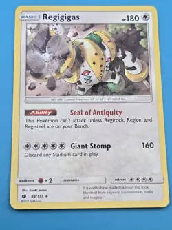 Regigigas 84/111 2017 Crimson Invasion Pokemon Card TCG Holo Rare - LP - Image 1
