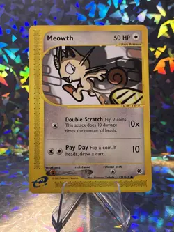 Meowth Regular Rare 121/165 E-Card Expedition Base Set LP - Image 1