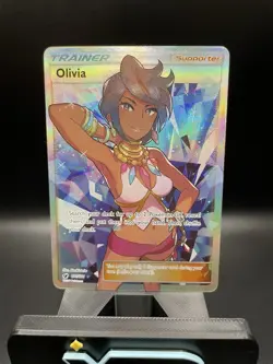 Olivia 111/111 NM Crimson Invasion Sun Moon Full Art Card Pokemon TCG - Image 2