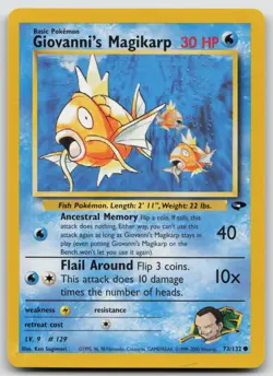 Pokemon Card Giovanni's Magikarp Common Gym Challenge 073/132 - Image 1