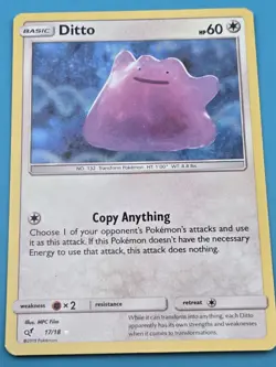 Pokemon Ditto Detective Pikachu Holo Card 17/18 60 HP Basic Holo Rare MP - Image 1