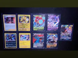 POKEMON CARD LOT 9 HOLO REVERSE HOLO V GX NM MARNIE SALAMENCE ALOLAN PERSIAN - Image 1