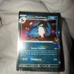 Team Rocket's Honchkrow (Holo Rare) Ascended Heroes Pokemon TCG *ERROR CARD* - Image 3