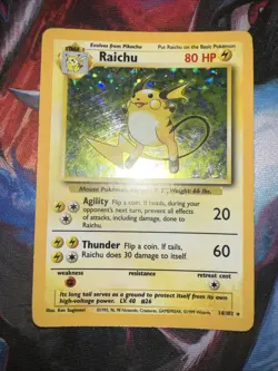 Pokemon TCG Raichu Base Set Holo Rare Card 14/102 - Image 2