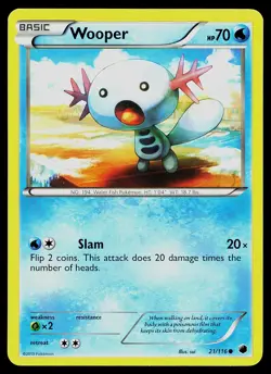 Pokemon Card Plasma Freeze Wooper 21/116 Common - Image 1
