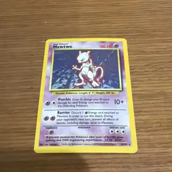 Mewtwo Base Set 10/102 - Unlimited Holo Rare Card - Pokemon Card TCG - LP - Image 1