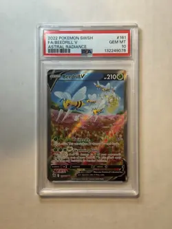 Pokemon Beedrill v Alternate Full Art Holo Card Astral Radiance PSA 10 GEM MT - Image 1
