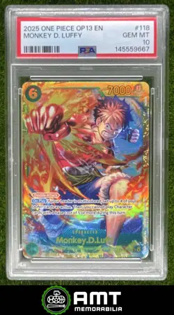 Monkey D. Luffy PSA 10 2025 One Piece Carrying On His Will Special Card OP13-118 - Image 1