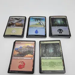100 FOIL Magic the Gathering Foil Basic Land Cards Lot - 20 of each - MTG FTG - Image 1