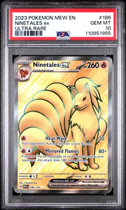 2023 POKEMON MEW EN-151 ULTRA RARE #186 NINETALES EX PSA 10 - Image 1
