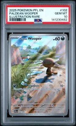 2025 POKEMON PFL EN-PHANTASMAL FLAMES ILLUSTRATION RARE PALDEAN WOOPER PSA 10 - Image 1